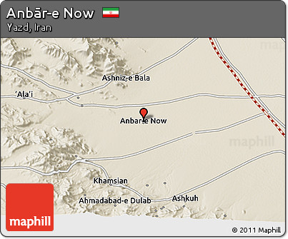 Shaded Relief 3D Map of Anbār-e Now