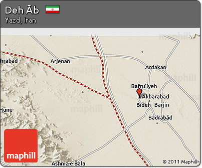 Shaded Relief 3D Map of Deh Āb