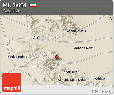 Shaded Relief 3D Map of Mīl Sefīd