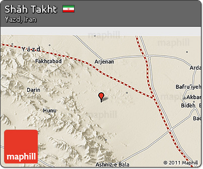 Shaded Relief 3D Map of Shāh Takht