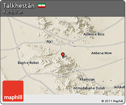 Shaded Relief 3D Map of Talkhestān