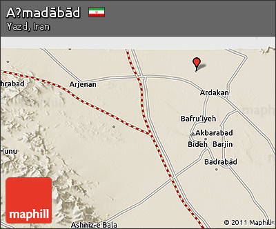 Shaded Relief 3D Map of Aḩmadābād