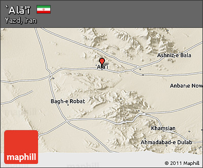 Shaded Relief 3D Map of `Alā'ī