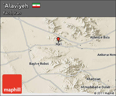 Shaded Relief 3D Map of `Alavīyeh