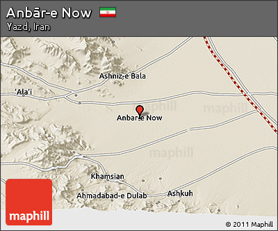 Shaded Relief 3D Map of Anbār-e Now
