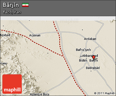 Shaded Relief 3D Map of Bārjīn
