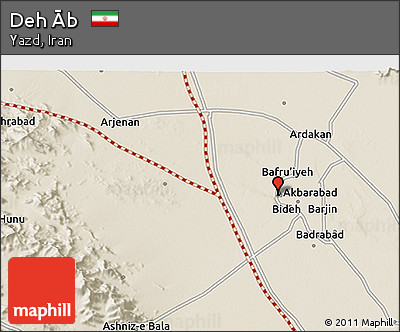 Shaded Relief 3D Map of Deh Āb