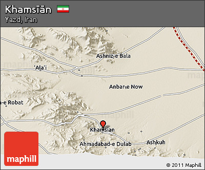 Shaded Relief 3D Map of Khamsīān