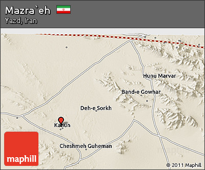 Shaded Relief 3D Map of Mazra`eh