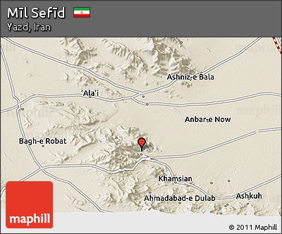 Shaded Relief 3D Map of Mīl Sefīd