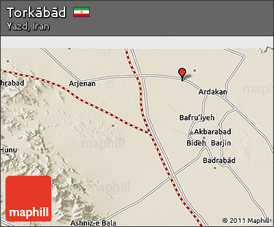 Shaded Relief 3D Map of Torkābād
