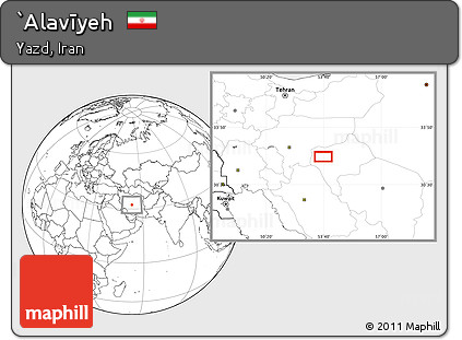 Blank Location Map of `Alavīyeh