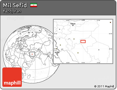 Blank Location Map of Mīl Sefīd