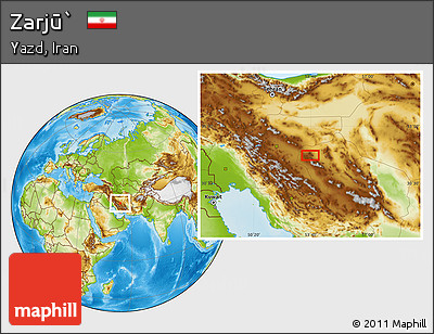 Physical Location Map of Zarjū`