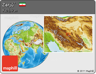 Physical Location Map of Zarjū`