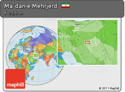 Political Location Map of Ma`dan-e Mehrjerd