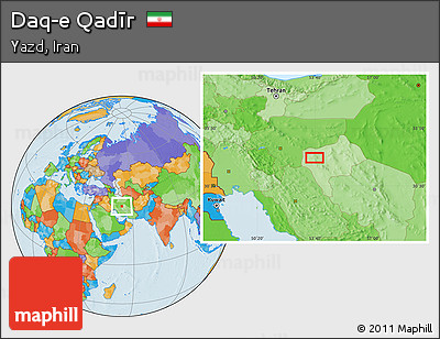 Political Location Map of Daq-e Qadīr