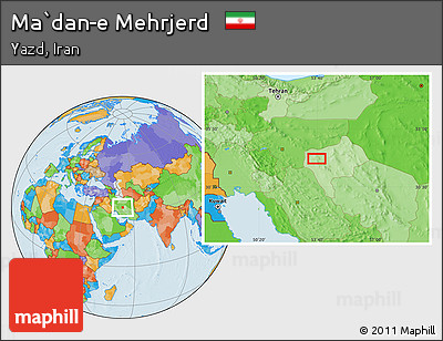 Political Location Map of Ma`dan-e Mehrjerd