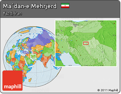 Political Location Map of Ma`dan-e Mehrjerd