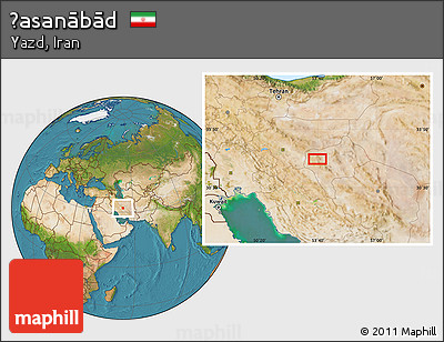 Satellite Location Map of Ḩasanābād