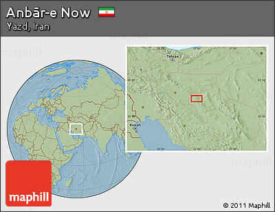 Savanna Style Location Map of Anbār-e Now, hill shading