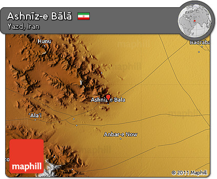 Physical Map of Ashnīz-e Bālā