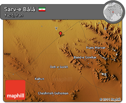 Physical Map of Sarv-e Bālā