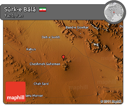 Physical Map of Sūrk-e Bālā