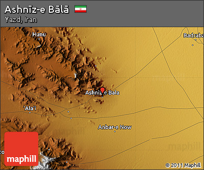 Physical Map of Ashnīz-e Bālā