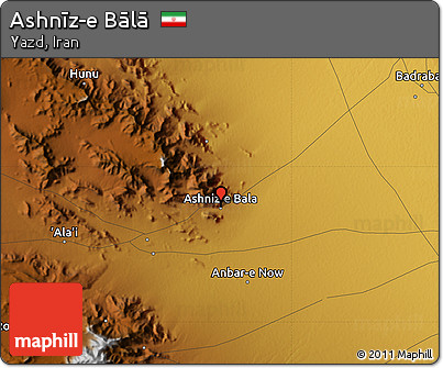 Physical Map of Ashnīz-e Bālā