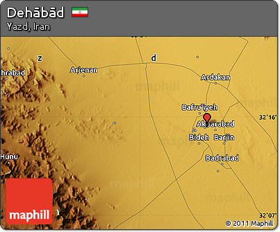 Physical Map of Dehābād