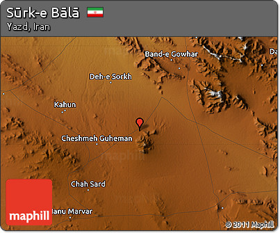 Physical Map of Sūrk-e Bālā