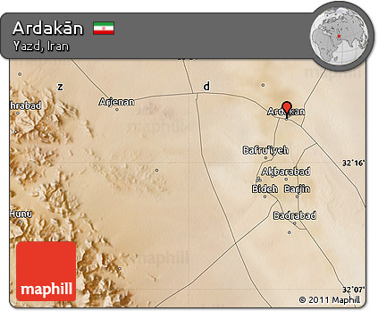 Satellite Map of Ardakān