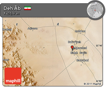 Satellite Map of Deh Āb