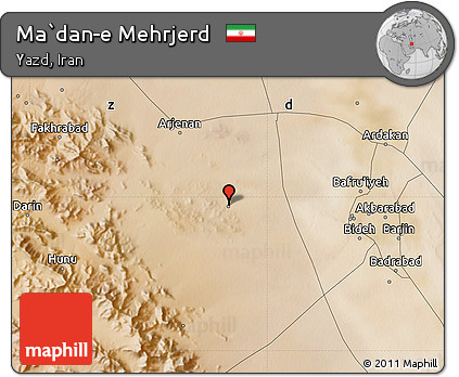 Satellite Map of Ma`dan-e Mehrjerd
