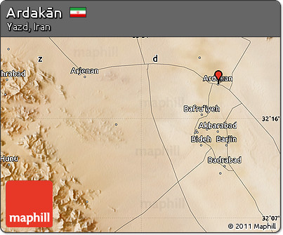 Satellite Map of Ardakān