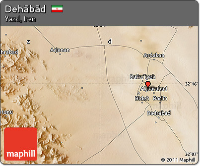 Satellite Map of Dehābād