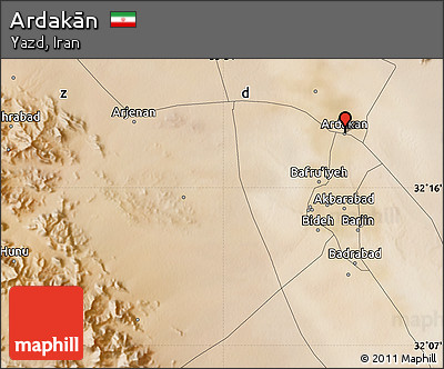 Satellite Map of Ardakān