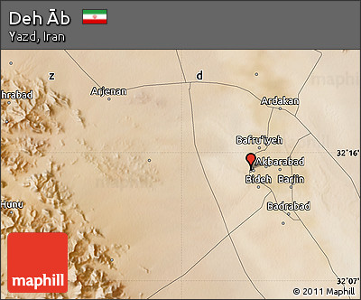 Satellite Map of Deh Āb