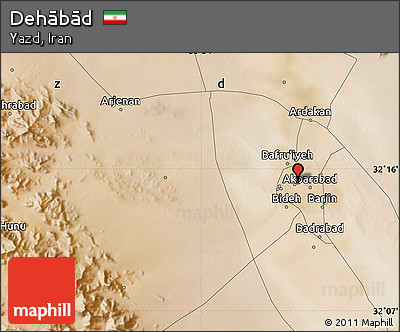 Satellite Map of Dehābād