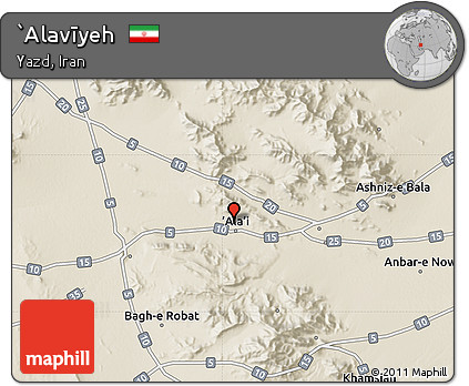 Shaded Relief Map of `Alavīyeh
