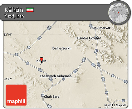 Shaded Relief Map of Kāhūn