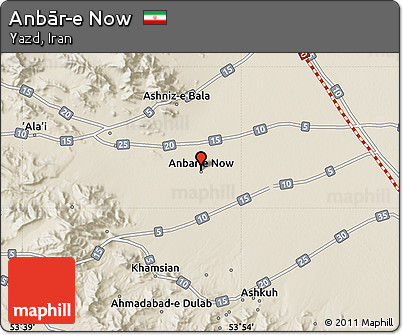 Shaded Relief Map of Anbār-e Now