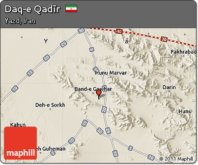 Shaded Relief Map of Daq-e Qadīr