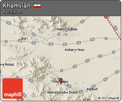 Shaded Relief Map of Khamsīān