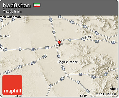 Shaded Relief Map of Nadūshan