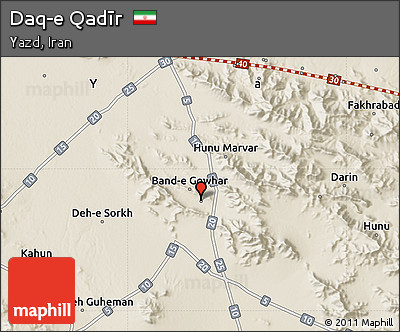 Shaded Relief Map of Daq-e Qadīr