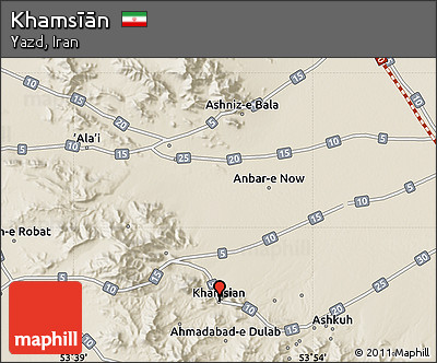 Shaded Relief Map of Khamsīān