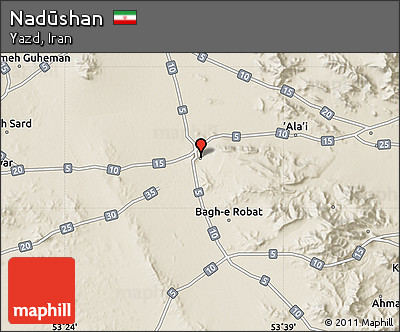 Shaded Relief Map of Nadūshan