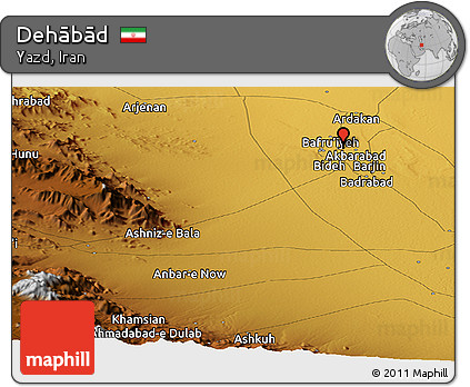 Physical Panoramic Map of Dehābād